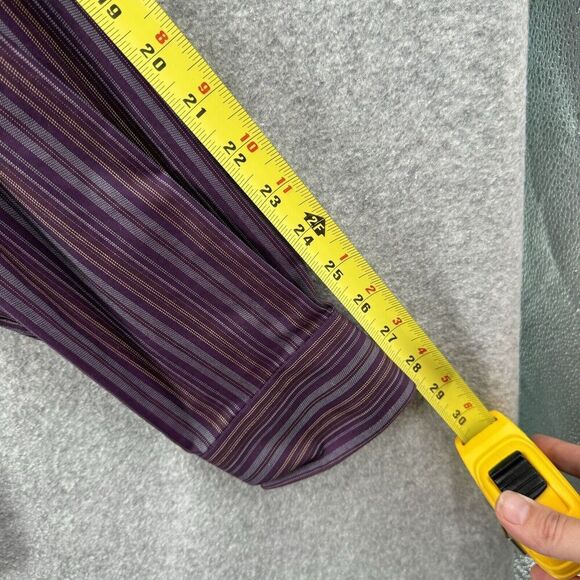 Eddie Bauer Mens TXL Button Down Shirt Wrinkle Resistant Purple Striped Work - Picture 5 of 12